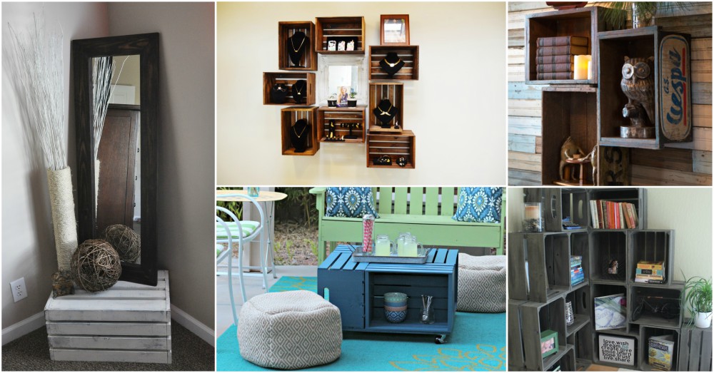 15+ Amazing Wooden Crates Furniture Design Ideas