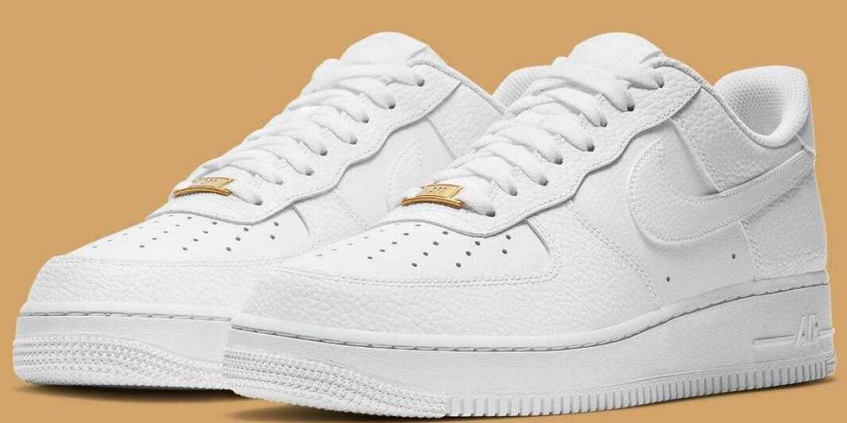 Nike Air Force 1 Triple White Gets Tumbled Leather Uppers And Gold Dubraes