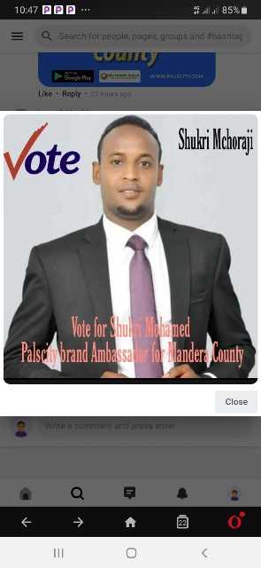 Vote for MANDERA County Palscity Brand Ambassador...