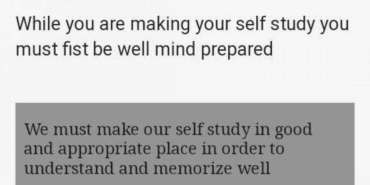 How to make a self study