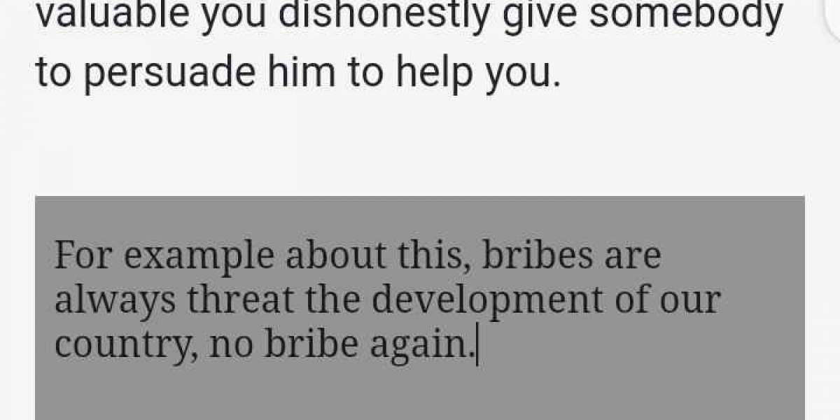NO BRIBE IN COUTRY