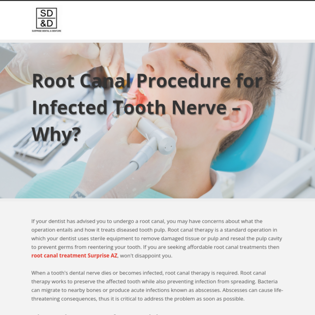 Root Canal Procedure for Infected Tooth Nerve – Why?
