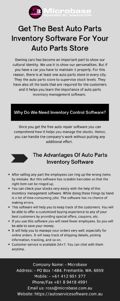 Get The Best Auto Parts Inventory Software For Your Auto Parts Store | edocr