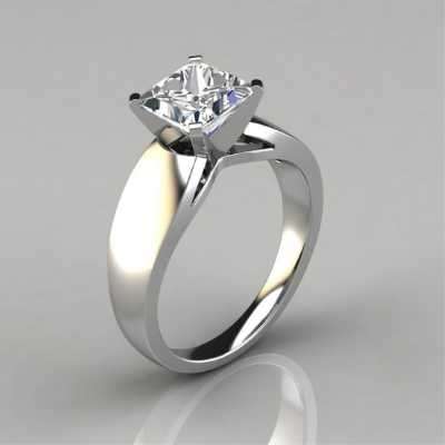 "Wide Band Princess Cut Solitaire Moissanite Engagement Ring " Profile Picture