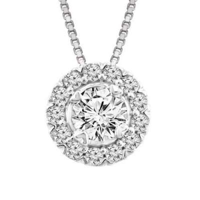 0.27ct Elegant Timeless Round Halo Natural Diamond Pendant Profile Picture