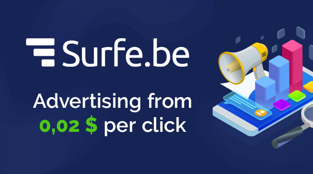 Surfe.be - Advertise through our platform from $0.02 per click