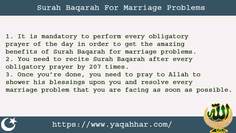 3 Amazing Surah Baqarah For Marriage Problems - Ya Qahhar Wazifa