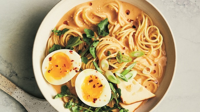 Spicy Miso Ramen by Bri Beaudoin, Author of Evergreen Kitchen