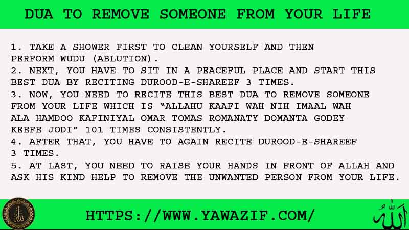 5 Tested Dua To Remove Someone From Your Life - Ya Wazif - Love Problem Solution From Quran