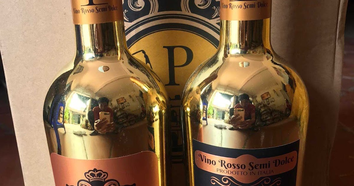 Rượu vang chữ P Vino Rosso Gold 11% chai vàng giá rẻ