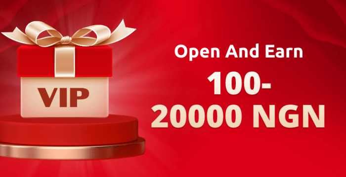 Open and earn 100-20000 NGN