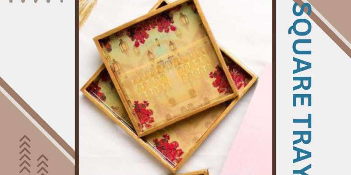 Buy Square Wooden Tray From Luxehome at Reasonable Price