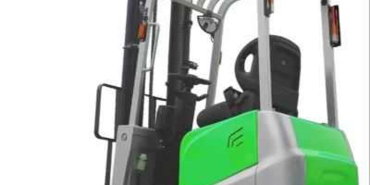 These forklifts are equipped with various safety features including backup alarms and seat belts.