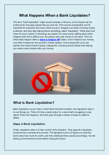 What Happens When a Bank Liquidates