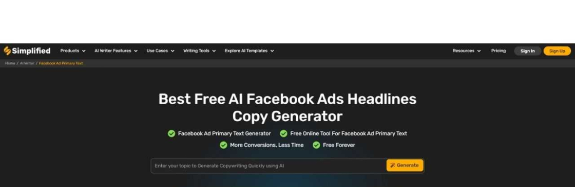 Facebook ads primary text generator Cover Image