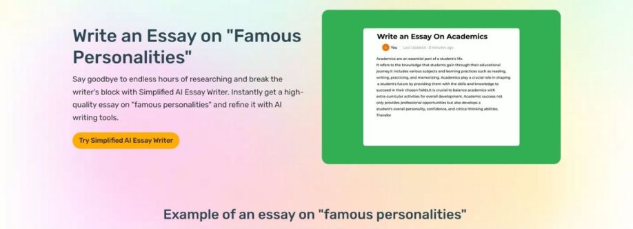 Famous Personalities Essay Writer Cover Image