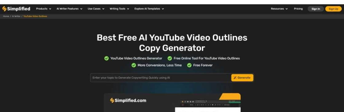 Youtube video outlines generator Cover Image