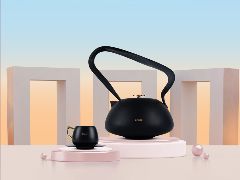 Cha - A sleek rendition of the brewing tea pot by Shaze