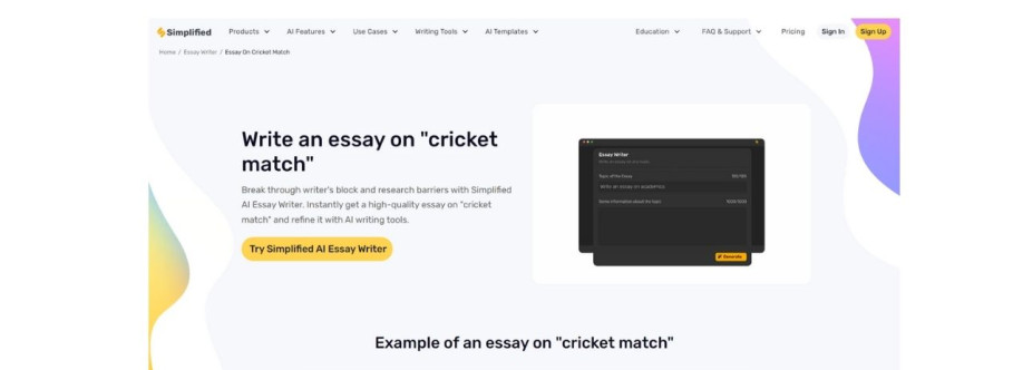 Cricket Match Essay Writer Cover Image