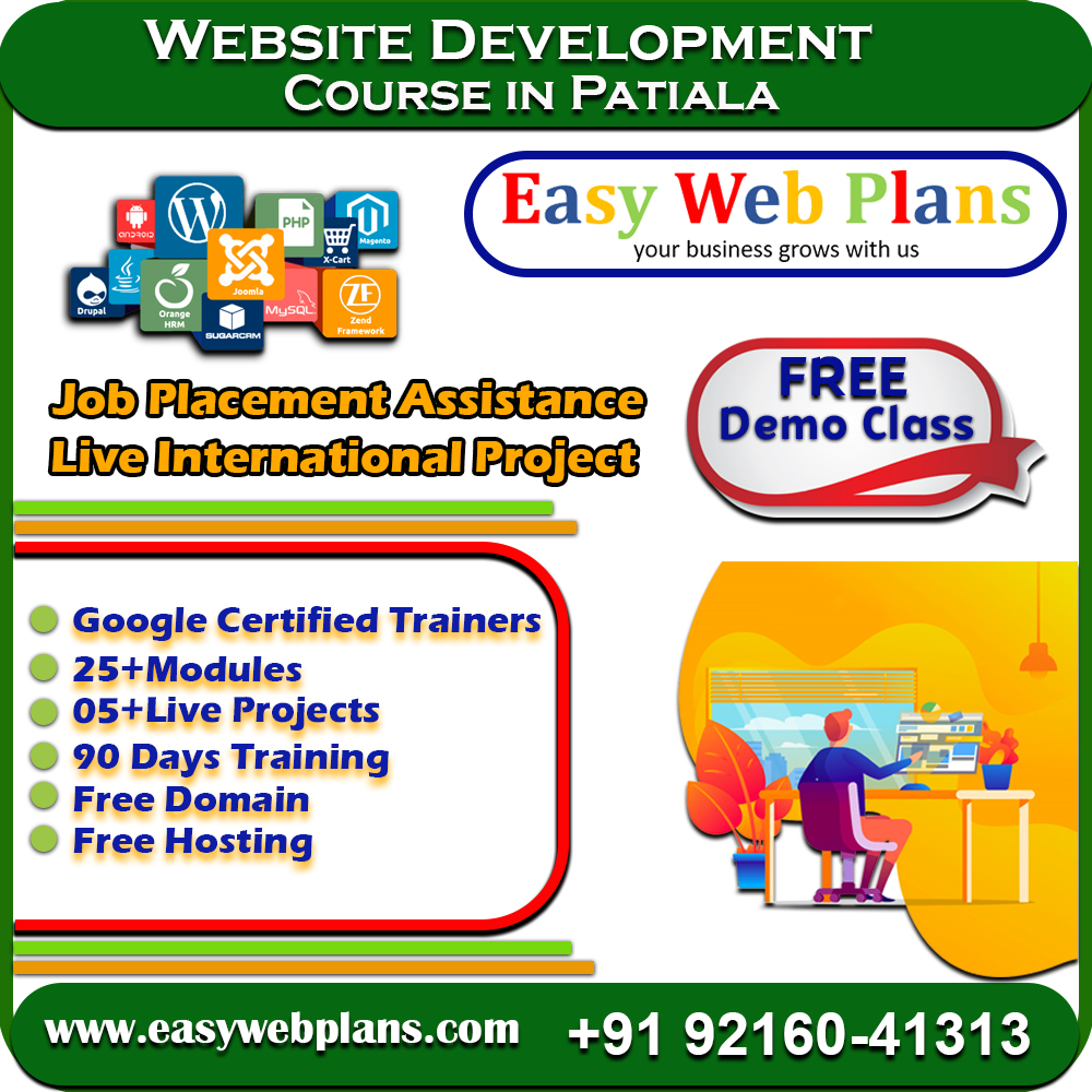 Best Web Development Course in Patiala | Contact us at + 91 9216041313