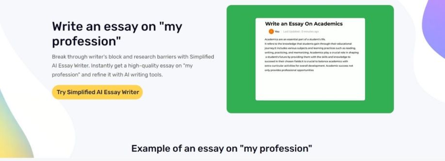 My Profession Essay Writer Cover Image