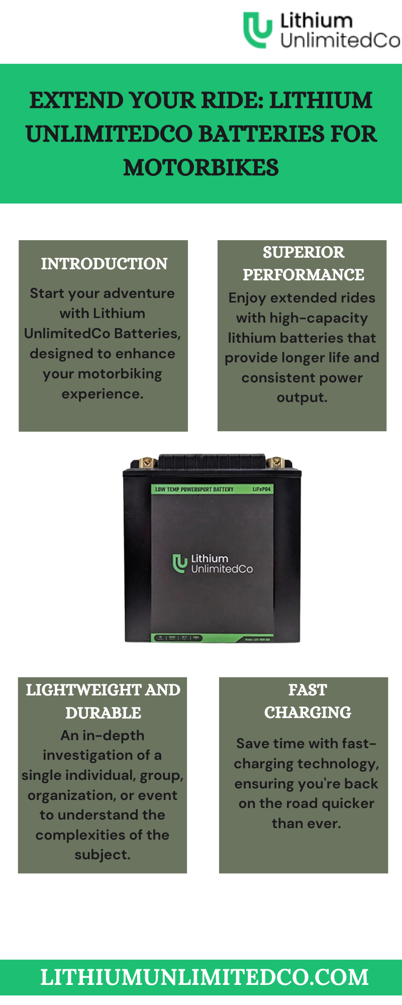 Extend Your Ride Lithium UnlimitedCo Batteries for Motorbikes