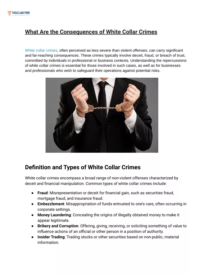 PPT - What Are the Consequences of White Collar Crimes PowerPoint Presentation - ID:13325656