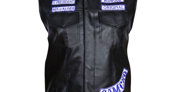 Sons Of Anarchy Vest With Patches | Charlie Hunnam Leather Vest