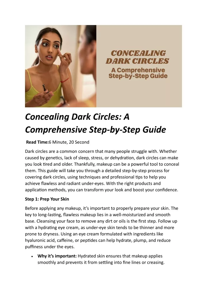 PPT - Concealing Dark Circles: A Comprehensive Step-by-Step Guide PowerPoint Presentation - ID:13559820