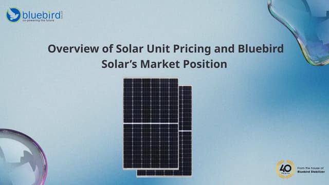 Solar Unit Pricing and Bluebird Solar’s Market Position.pptx