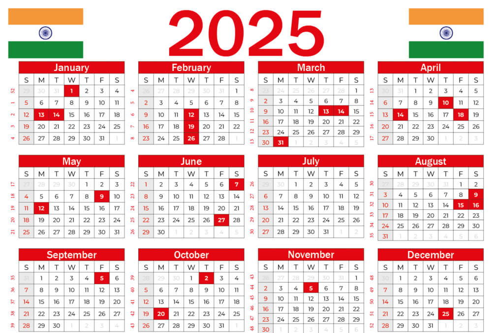 List of Indian Festivals 2025 | India Public Holidays Calendar 2025 - Excelebiz