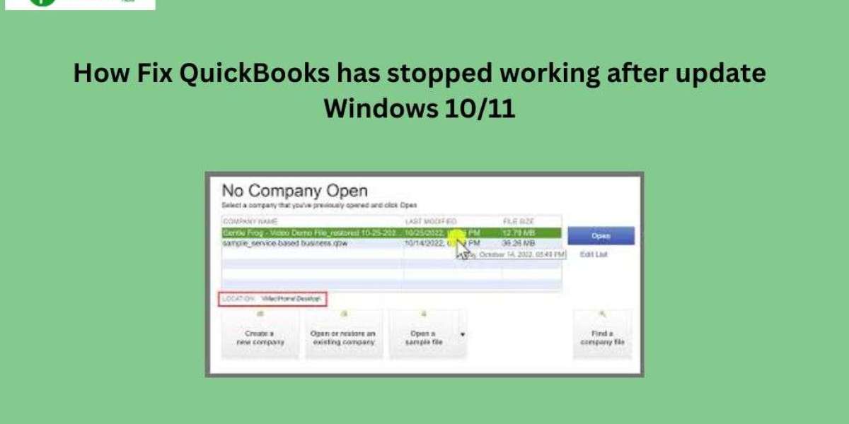 How Fix QuickBooks has stopped working after update Windows 10/11