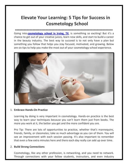 Elevate Your Learning 5 Tips for Success in Cosmetology School..pdf | Free Download