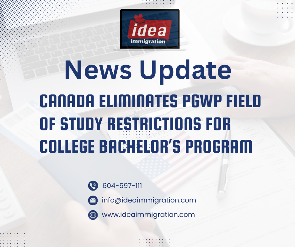 Canada Eliminates PGWP Field of Study Restrictions for College Bachelor’s program - Idea immigration
