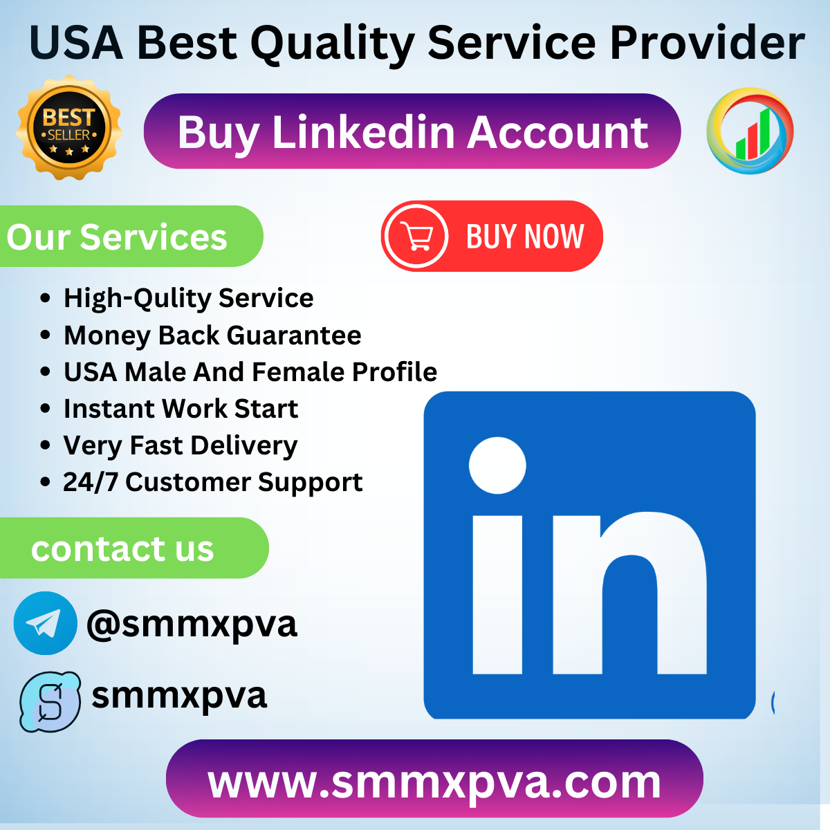 Buy Linkedin Account - Male & Female Accounts