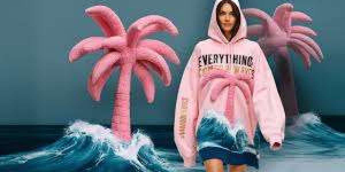 Wrap Yourself in Pink Palm Puff Hoodie Luxury