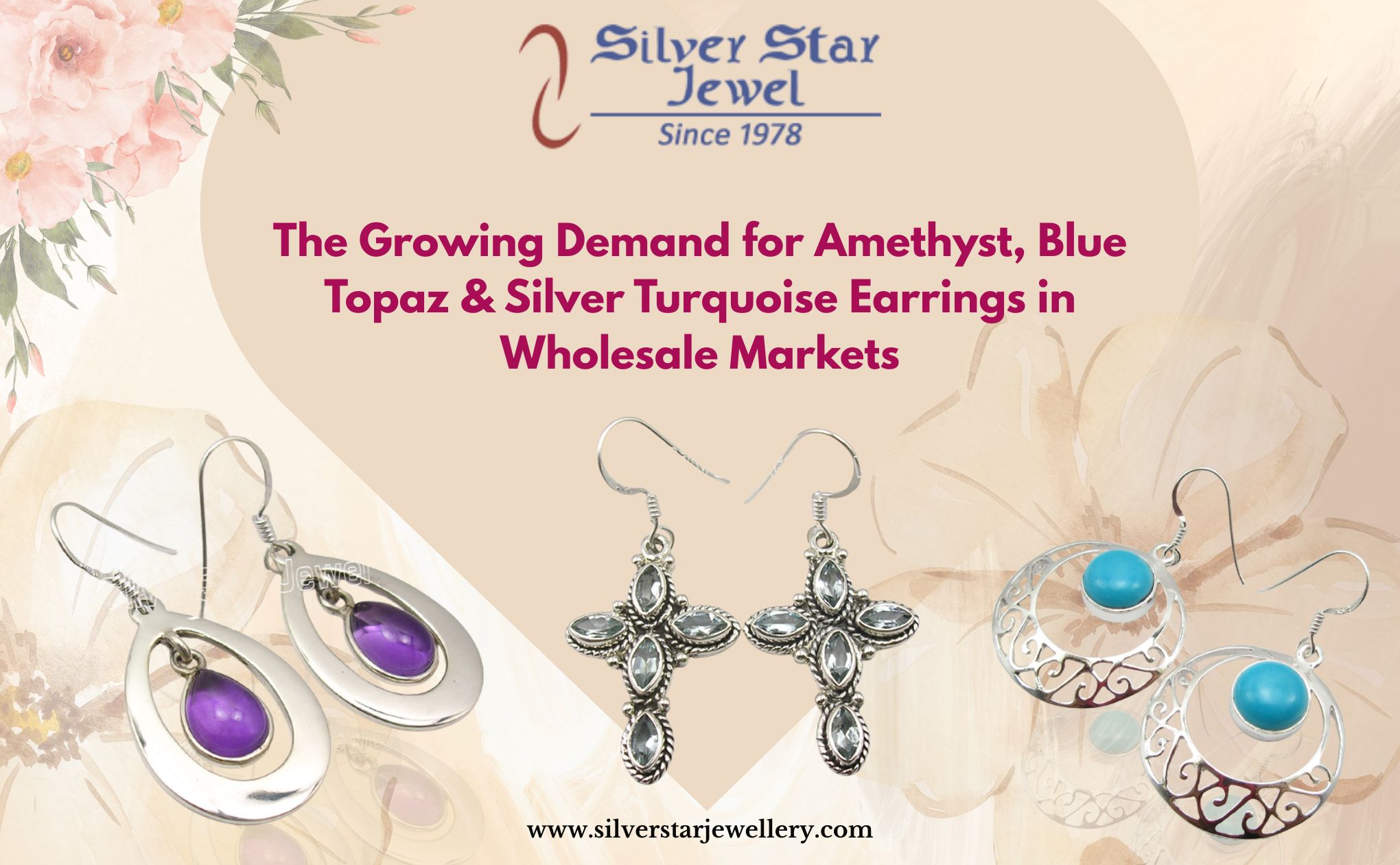 The Growing Demand for Amethyst, Blue Topaz & Silver Turquoise Earrings in Wholesale Markets