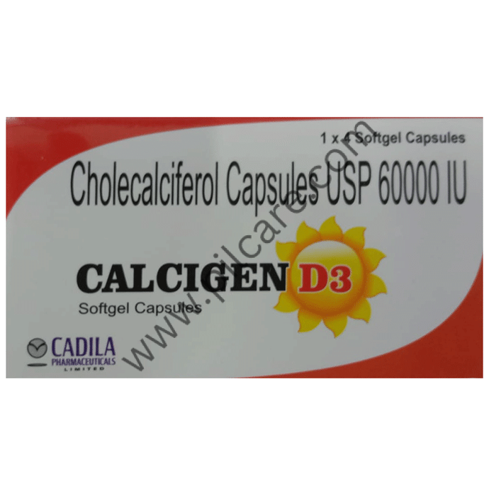 Calcigen D3 Capsule from Cadila for Bone Health and Muscle Fatigue - N Chimanlal Enterprises