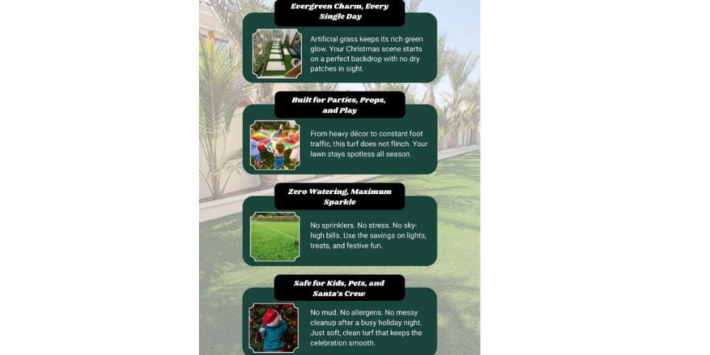 Why Artificial Grass in Dubai Makes Christmas Decorations Look Magical? by Sina Grass - Infogram