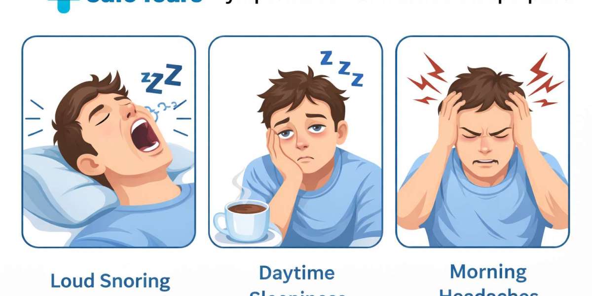 What are three symptoms of obstructive sleep apnea?